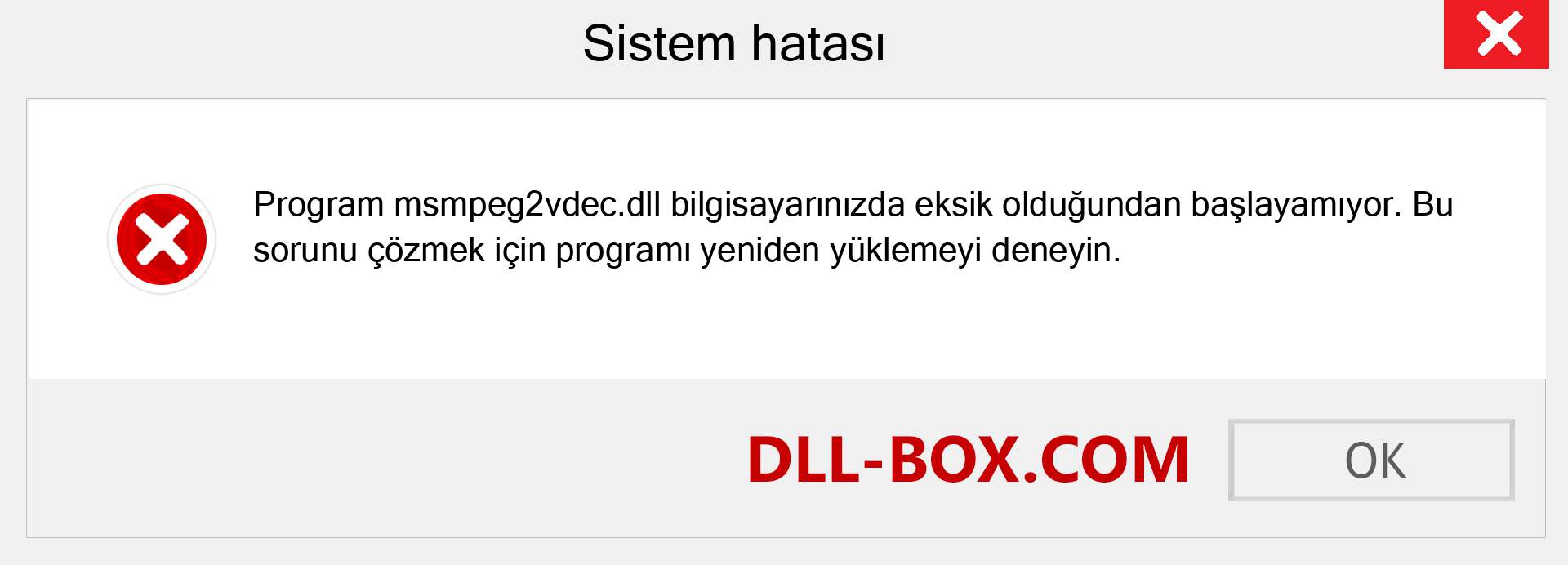 msmpeg2vdec.dll dosyası eksik mi? Windows 7, 8, 10 için İndirin - Windows'ta msmpeg2vdec dll Eksik Hatasını Düzeltin, fotoğraflar, resimler